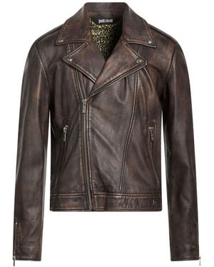Just Cavalli Dark Jacket Lambskin - Brown