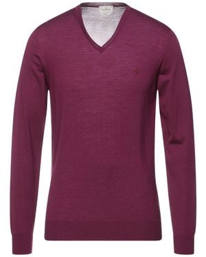 Brooksfield Mauve Sweater Virgin Wool - Purple