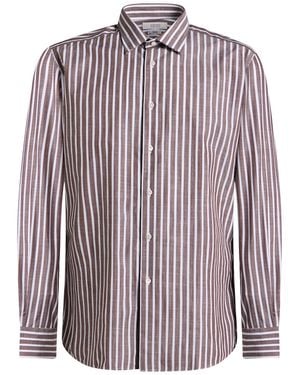 ALEX INGH Taupe Shirt Cotton - Purple