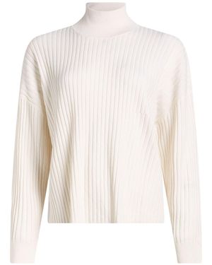 Purotatto Ivory Turtleneck Wool, Cashmere - White