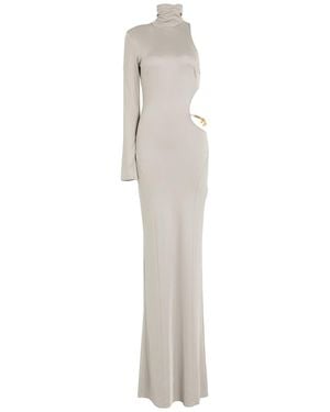 Elisabetta Franchi Carpet Light Maxi Dress Viscose, Elastane - White