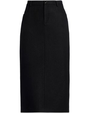 Celine Midi Skirt Cashmere, Mohair Wool, Wool - Black
