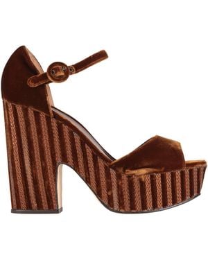 Le Silla Camel Sandals Textile Fibers - Brown