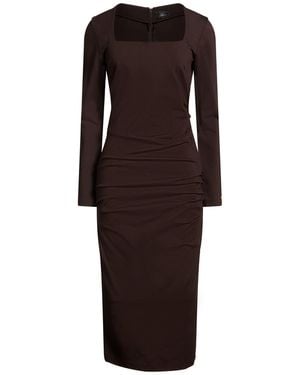 Blumarine Dark Midi Dress Viscose, Polyamide, Elastane - Brown