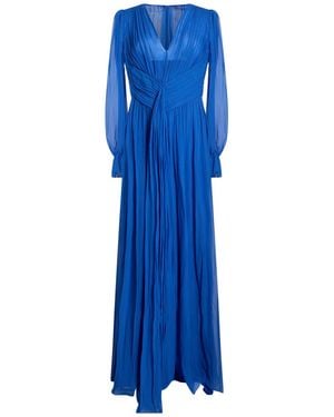 Alberta Ferretti Maxi Dress Silk - Blue