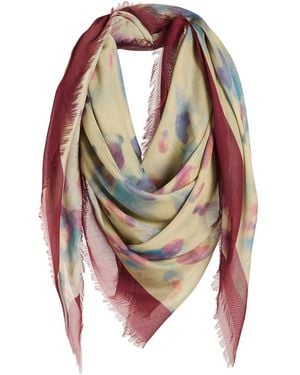 Borsalino Burgundy Scarf Modal, Cashmere - Red