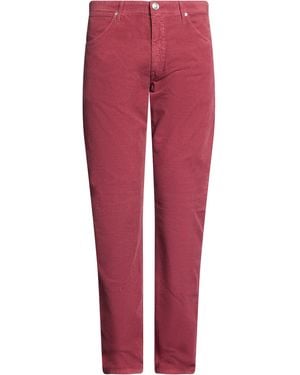 120% Lino Pants Cotton, Elastane - Red