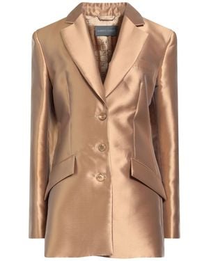 Alberta Ferretti Camel Blazer Polyester, Silk - Brown