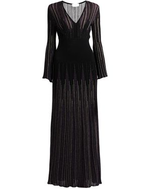 Nenette Maxi Dress Wool, Acrylic, Viscose, Polyester, Metallic Polyester - Black