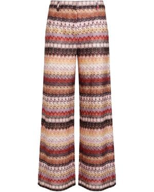 Missoni Cream Trousers Viscose, Metallic Fibre - Red