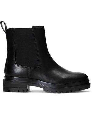 Ralph Lauren Corinne Burnished Leather Bootie - Black