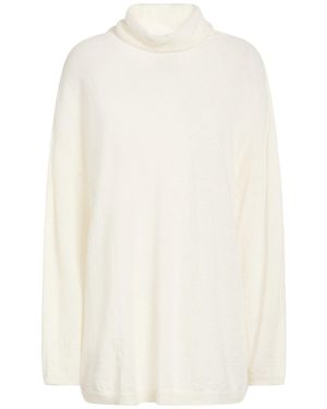 Semicouture Cream Turtleneck Alpaca Wool, Polyamide, Virgin Wool - White