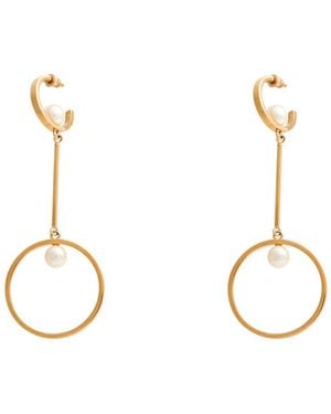 Chloé Earrings Metal, Swarovski Pearl - Metallic