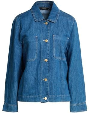 Max Mara Denim Outerwear Cotton, Linen - Blue