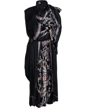 Sacai Midi Dress Polyester, Wool - Black