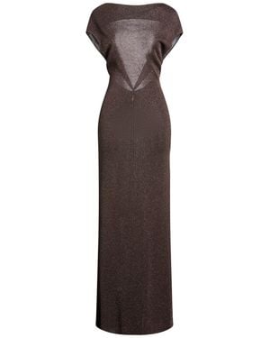 Max Mara Chocolate Maxi Dress Viscose, Metallic Fiber - Brown