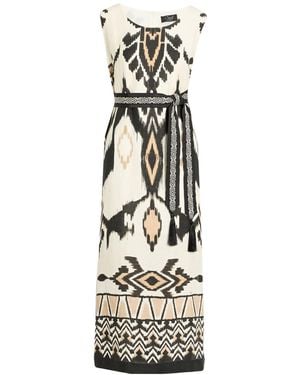 Clips Maxi Dress Linen - White