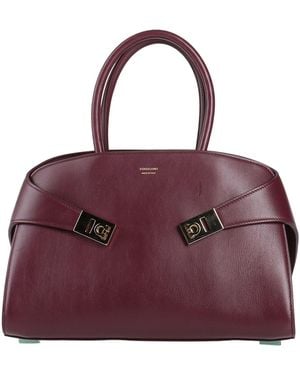 Ferragamo Plum Handbag Calfskin - Purple