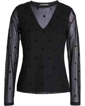 KARL LAGERFELD Top Polyester, Elastane - Black
