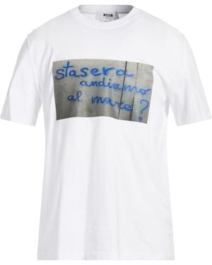 MSGM T-Shirt Cotton - White