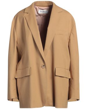 Max Mara Camel Blazer Cotton, Elastane - Natural