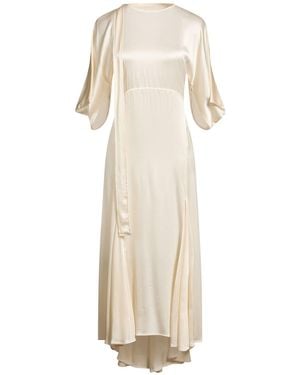 Semicouture Ivory Midi Dress Acetate, Silk - Natural