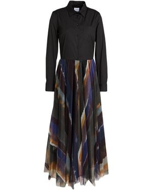 Sara Roka Maxi Dress Polyamide, Cotton, Cupro - Black