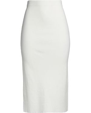 ViCOLO Ivory Midi Skirt Viscose, Polyester - White