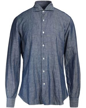 Barba Napoli Shirt Linen, Cotton - Blue