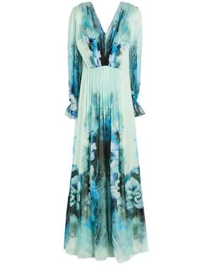 Alberta Ferretti Maxi Dress Silk - Blue