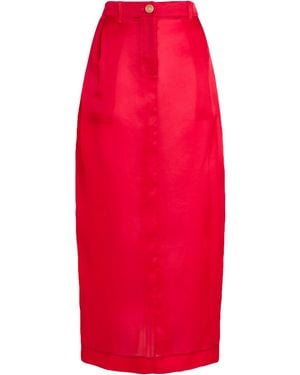 KHAITE Maxi Skirt Silk - Red