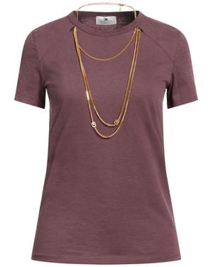 Elisabetta Franchi Plum T-Shirt Cotton - Purple