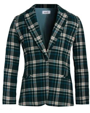Niu Dark Blazer Wool, Viscose, Polyester, Acrylic, Polyamide - Green