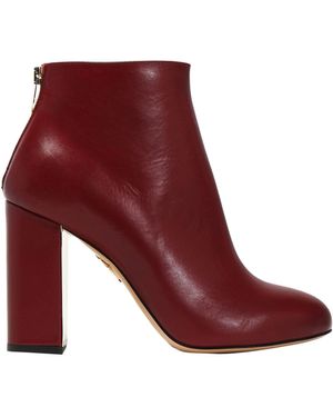 Charlotte Olympia Burgundy Ankle Boots Calfskin - Red