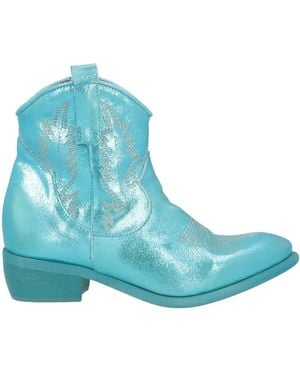Zoe Azure Ankle Boots Leather - Blue