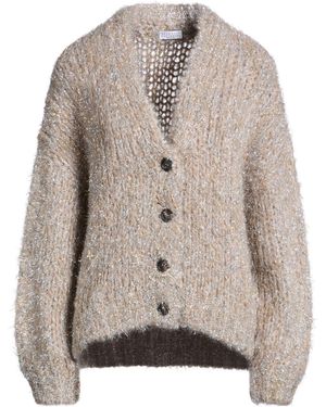 Brunello Cucinelli Cardigan Mohair Wool, Polyamide, Metallic Fibre, Wool - Brown