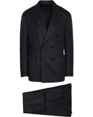 Sartorio Napoli Charcoal Suit Virgin Wool - Blue