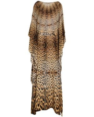 Roberto Cavalli Maxi Dress Silk - Natural