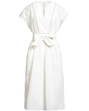 Brunello Cucinelli Midi-Kleid - Weiß