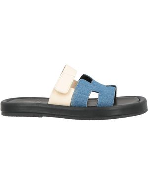 Utopia Sandals Leather, Textile Fibers - Blue