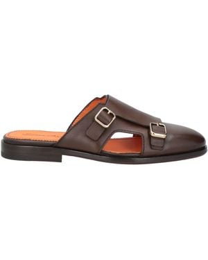 Santoni Dark Mules & Clogs Leather - Brown