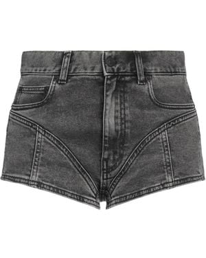 Mugler Denim Shorts Cotton, Elastane - Grey