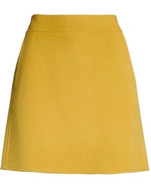 Max Mara Mustard Mini Skirt Virgin Wool - Yellow