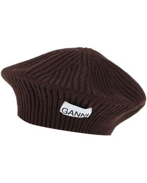 Ganni Dark Hat Wool, Recycled Wool, Recycled Polyamide - Brown