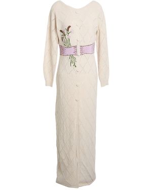Twinset Maxi Dress Polyamide, Wool, Viscose, Polyester, Cashmere - White
