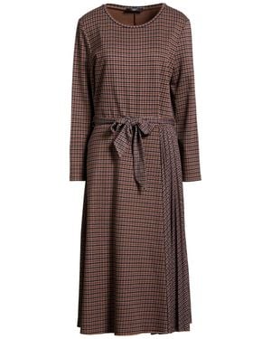 Weekend by Maxmara Tan Midi Dress Cotton, Viscose, Polyamide, Elastane, Polyester - Brown