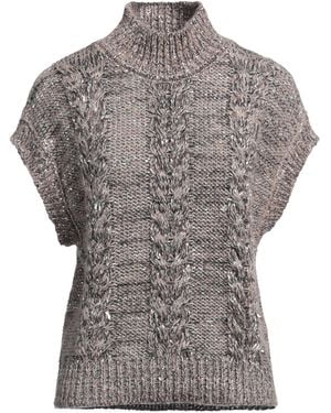 Peserico Easy Turtleneck Paper Yarn, Viscose, Polyamide - Grey