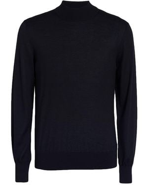 Agnona Midnight Turtleneck Cashmere, Wool, Silk - Blue