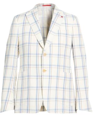 Isaia Blazer Wool, Linen - White