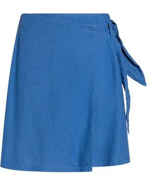 120% Lino Slate Mini Skirt Linen - Blue